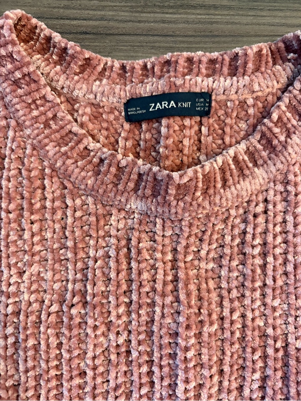 ZARA Knit Dusty Rose Chenille Oversized Sweater Size M NWOT - Picture 11 of 13